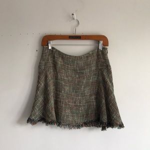 THEYSKEN THEORY tweed cotton green skirt